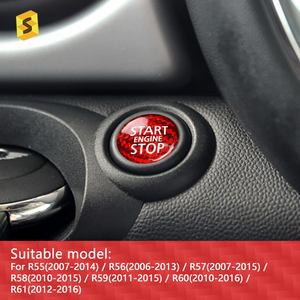 ES N-<span class=keywords><strong>MINI</strong></span>-205 Série R Véritable Fiber De Carbone Voiture Démarrage Couverture <span class=keywords><strong>R56</strong></span> R55 D'arrêt de Démarrage Du Moteur À Bouton Pour <span class=keywords><strong>MINI</strong></span> <span class=keywords><strong>COOPER</strong></span> - Product Image 6