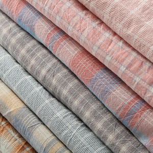 Pantalons en coton lavé en gros pour femmes, pantalons en coton teints en fil, pantalons décontractés à carreaux pour la maison, cordon <span class=keywords><strong>de</strong></span> serrage respirant - Product Image 3