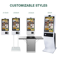 Kiosco de Pedidos y Pagos de 32 Pulgadas con Pago por QR, Compatible con GCash/GrabPay, Pantalla Táctil Capacitiva de 10 Puntos, Compacto para Cafeterías
