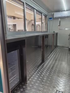 Carrito de comida móvil de moda, forma cuadrada con correa remolcable, configuración estándar - Product Image 6