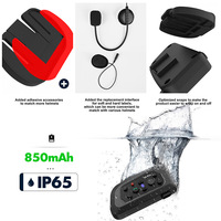 Casque V6 Plus avec écouteurs, intercom pour 6 motards, interphone sans fil pour casque de moto