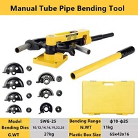 Outil de pliage manuel pour tuyaux HVAC, 7 matrices de pliage, 10-25 mm, 180 degrés, pour tuyaux en cuivre et aluminium, 3/8" 1" DE, pour la construction et le façonnage des extrémités