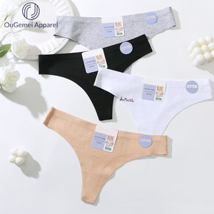 Venta de Fábrica 4 Colores Ropa Interior Cómoda Tanga Transpirable de Algodón Cintura Baja Bragas para Mujer - Product Image 6
