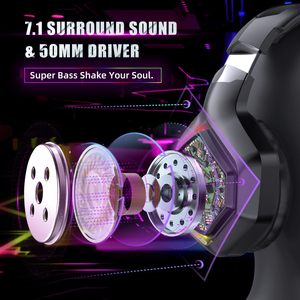 หูฟังเกมมิ่งแบบมีสาย <span class=keywords><strong>Onikuma</strong></span> High End LED RGB รุ่น <span class=keywords><strong>K10</strong></span> <span class=keywords><strong>Pro</strong></span> สีดำ สำหรับ PS5 - Product Image 2