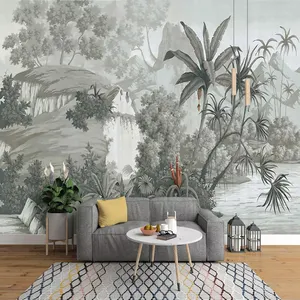 Nach 3D Foto Tapete Bild Europäischen Stil Retro Nostalgischen Hand Gemalt Regen Wald Banana Baum Wandbild Für Wohnzimmer