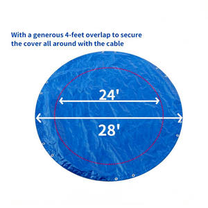 Couverture <span class=keywords><strong>solaire</strong></span> en polyéthylène tissé bleu royal noir pour piscines hors sol et spas, traitée anti-UV, légère, pour garçons et filles - Product Image 3