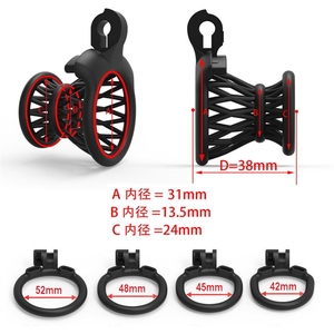 Lồng trinh tiết nam 2025 mới, 4 màu, khóa dương vật, kiểm soát abstinence, khóa dương vật kiểu sissy với 4 vòng cỡ khác nhau, sản phẩm dành cho người lớn - Product Image 5