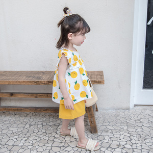 <span class=keywords><strong>Mondo</strong></span> Migliore Vendita di Prodotti Per Bambini di Estate Della <span class=keywords><strong>Ragazza</strong></span> Dei Pantaloni Hot Pant Senza Maniche Carino Multicolore Set di Prezzo Basso - Product Image 2