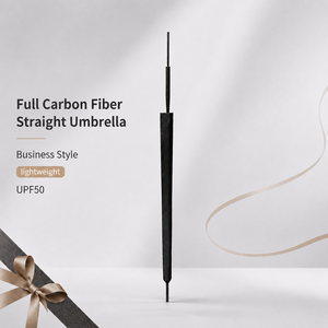 Luxury Carbon Fiber Light Manual Open UPF50 UV Protective Business Style 60mph <b>Windproof</b> Custom Straight <b>Umbrella</b> With Logo - Product Image 1
