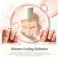 SAGALAGA Fortifiant pour ongles Formule enrichie en calcium Base/Top Coat liquide Renforce les ongles naturels faibles, qui se décolorent et se casquent