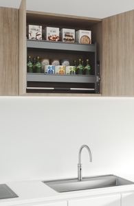 Organizzatore <span class=keywords><strong>per</strong></span> <span class=keywords><strong>Cucina</strong></span>: Sollevatore <span class=keywords><strong>per</strong></span> Armadietto con Ripiano Estraibile e <span class=keywords><strong>Divisori</strong></span> Mobili <span class=keywords><strong>per</strong></span> Stoccaggio Interno nell'Armadio - Product Image 5