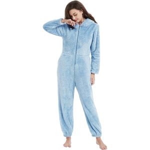 Pijama Enterizo para Mujer, con Capucha, de Forro Polar, Ropa de Dormir de una Pieza, Suave y Cómoda, Mono de Invierno de Manga Larga - Product Image 5