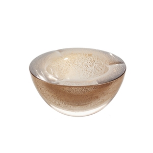 Cuenco Decorativo <span class=keywords><strong>de</strong></span> Vidrio Soplado a Mano <span class=keywords><strong>de</strong></span> Lujo con Textura <span class=keywords><strong>de</strong></span> Arena Dorada Brillante, Cenicero y Plato para Aperitivos para Decoración Moderna del Hogar - Product Image 1
