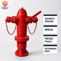 Hydrant d'incendie à corps humide UNI-DN100 norme italienne DN100 PN16, Approvisionnement direct usine, Qualité export, Protection incendie, Exportation mondiale