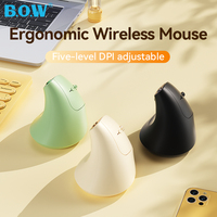 BOW MD190L MAX/MW190L MAX ergonomis, Mouse nirkabel/mode ganda (Mouse Dwen) cocok untuk Desktop dan Laptop