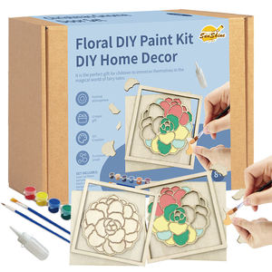 Kit Pittura Floreale su Legno per Bambini, Set Puzzle Artistico Fai-da-te con Fiori, Giocattolo Educativo per Decorazioni Domestiche e Attività Artigianali - Product Image 1