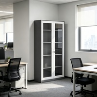 Muebles de Oficina Modernos, Archivadores Metálicos de Color Simple con Borde Delgado para el Hogar, la Escuela o el Taller, Armarios de Almacenamiento de Paneles de Acero
