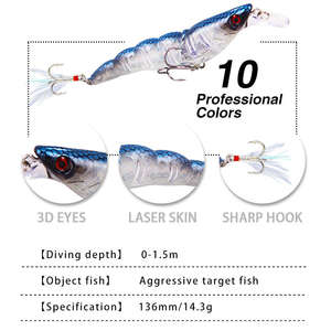 Leurre de pêche lumineux en ABS de 1,95 mm et 13,5 g, imprimé cygne, pour la pêche en eau douce et en eau de mer, ciblant le black-bass - Product Image 6