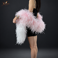 Boa en plumes d'autruche bicolore teintes sur mesure, 2m, 20 plis, certifié vétérinaire, pour carnaval, spectacle, fête, mariage, vente en gros