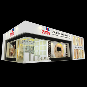 Stands de exhibición modulares Hinotech, rectangulares, de aluminio blanco, stand esquinero personalizado para ferias comerciales - Product Image 1