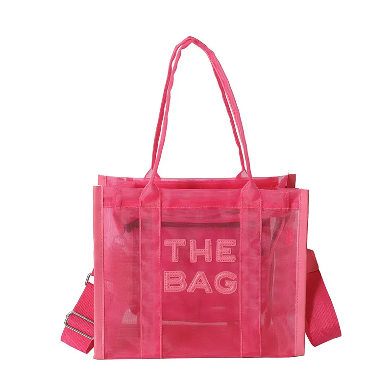 女性のためのホット販売トートショッピングバッグ財布とハンドバッグPVCクリア透明トートバッグ