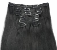 Extensions à clipser sans couture en gros, cheveux humains vierges à double tirage, pointes pleines, cuticules intactes