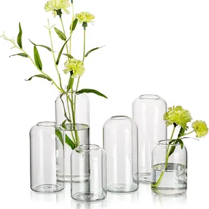 Récipients en verre Vases à fleurs pour la maison Vase en verre nordique Terrarium Bouteille de fleurs transparente Vase de fleurs en verre