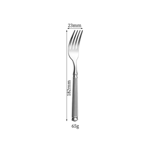 Tenedor de Acero Inoxidable DF1016 de 206 mm, Plateado Pulido, con Mango Acanalado - Product Image 3