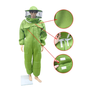 Traje de Apicultura Verde para Hombre con Velo de Malla, Overol de Protección de Seguridad, Material de Algodón - Product Image 5