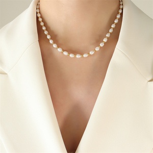 Ensemble de bijoux plaqué or fin à la mode avec breloque en perle naturelle - Product Image 6