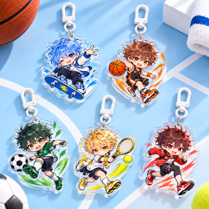 Porte-clés personnalisés en acrylique transparent sur le thème des sports et des anime, découpés sur mesure, OEM ODM - Product Image 1