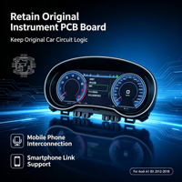 Tableau de bord LCD complet Yuefu 12,3 pouces pour Audi A1 2012-2018, Plug & Play, conserve la carte PCB d'origine, interconnexion mobile, garantie 1 an