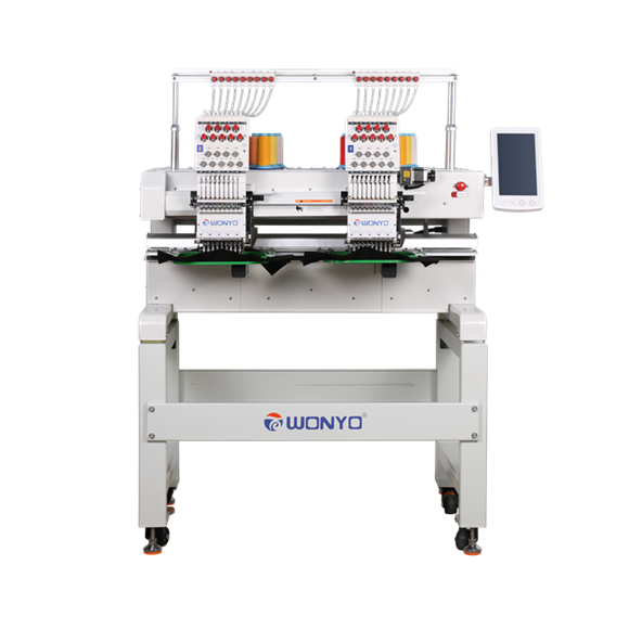 WONYO Commercial and Industrial Use More Than 12 Colors Computerized 2 Head Embroidery Machine Price for Sale
