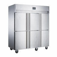 2~8 ℃   Réfrigérateur commercial vertical à 4 portes vitrées, refroidissement par air/refroidissement statique