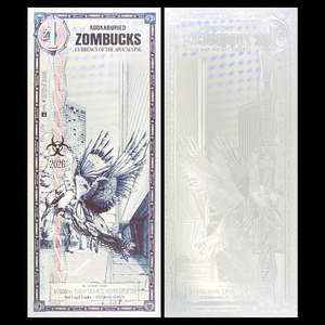 Zombucks Banconota Commemorativa in Argento 2026 Zombie Panda - Moneta Apocalyptica Unica in Lamina d'Argento, Oggetto di Collezione Sci-Fi e Regalo per Appassionati - Product Image 4