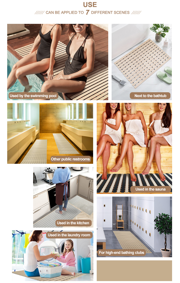 Upscale Eco-friendly PVC spa shower mat for bath(图4)
