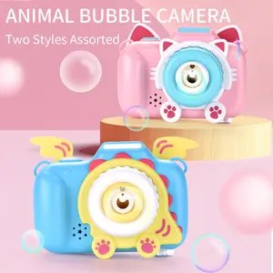 New Design Outdoor Bubble Toys Dinosaur Camera Bubble Blowing Toys With Music And Light