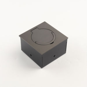 Cabinet <b>Socket</b> Electrical Wall Mounted Floor Box with Power Receptacle and Flip-up cover - Product Image 3