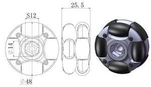 14038ล้อพลาสติกขนาดเล็ก48มม. ล้อมอนิขนาด38มม. 48มม. - Product Image 4