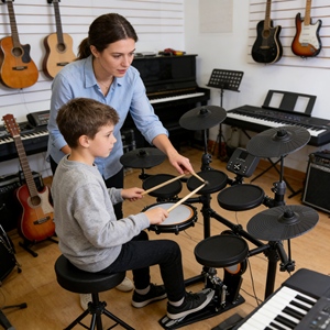 Batterie électronique professionnelle portable en gros, kit de batterie électrique double basse pour la pratique à domicile et les performances de groupe - Product Image 3