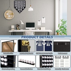 Estuche de marco de exhibición de béisbol Caja de sombra de béisbol con protección UV antidecoloración bloqueable para bolas de autógrafo <span class=keywords><strong>Homerun</strong></span> y coleccionista - Product Image 3