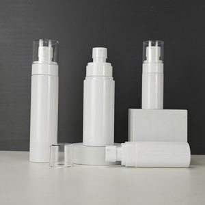 Stock White Fine Mist Spray Bottle 50ml 100ml 150ml White PET <b>Plastic</b> <b>Packaging</b> Bottle Flat-shoulder Press Emulsion Dispensing - Product Image 3