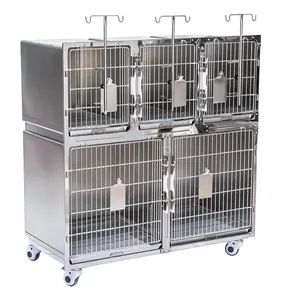 Smart F Vet Veterinary instrument HV-TC05 Stainless Pet Cages Veterinary 304 Stainless Pet Cages for Animal