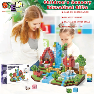 Jouet d'empilage en plastique <span class=keywords><strong>Montessori</strong></span> STEM, tuiles sensorielles, ensemble <span class=keywords><strong>de</strong></span> <span class=keywords><strong>construction</strong></span> pour tout-petits, 100 pièces, jeu <span class=keywords><strong>de</strong></span> cubes <span class=keywords><strong>de</strong></span> <span class=keywords><strong>construction</strong></span> magnétiques - Product Image 6