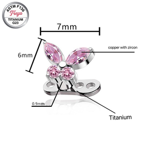 <span class=keywords><strong>Piercing</strong></span> Dérmico de Titanio G23 F136 con Diseño de Mariposa, Joyería de Moda, Microdermals, Piercings Corporales, Joyería para la Parte Superior del Cuerpo - Product Image 2
