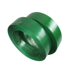 Venta al por mayor 16mm 19mm <span class=keywords><strong>PET</strong></span> Correa Banda Verde en relieve suave plástico poliéster paleta embalaje banda <span class=keywords><strong>PET</strong></span> flejado banda rollo - Product Image 5