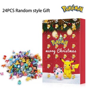 Stock Pokémoned Noël Avent Boîte Aveugle 24pcs PVC Vinyle Boîte Aveugle Pikachu Frozen Personnages pour Jouets Cadeaux - Product Image 3