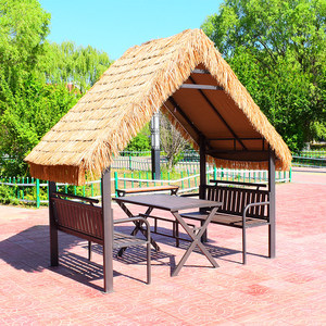 Carpa de aluminio para exteriores con techo de paja, tipo pabellón, para patio, jardín, loft, con función de sombra y refrigeración, para zonas rurales y hoteles rurales, resistente a <span class=keywords><strong>la</strong></span> lluvia - Product Image 2