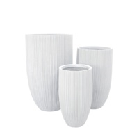 Pots à fleurs en ciment renforcé de fibre de verre blancs, hauts, 60/80 cm, résistants aux UV, pour jardin, maison, hôtel