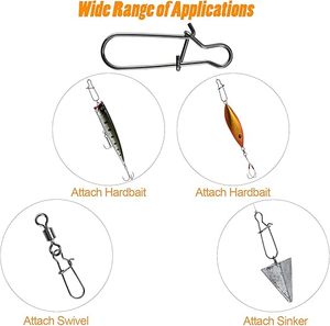Conector de Pesca em Aço Inoxidável com Trava Dupla Reforçada para Acessórios de Linha de Pesca em Água Salgada e Doce - Product Image 4